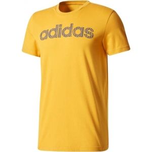 adidas ESS LINEAR KNITTING REGULAR TEE žlutá S - Pánské tričko