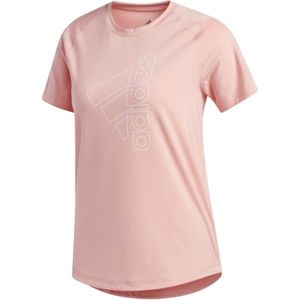 adidas TECH BOS TEE světle růžová XS - Dámské sportovní tričko