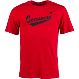 Converse CENTER FRONT LOGO TEE červená M - Pánské tričko