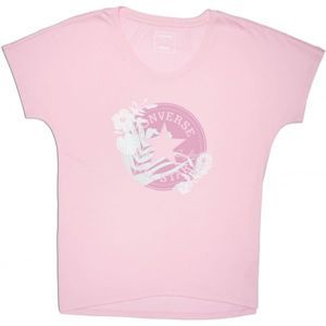 Converse PALM PRINT CP FILL FEMME TEE růžová S - Dámské tričko