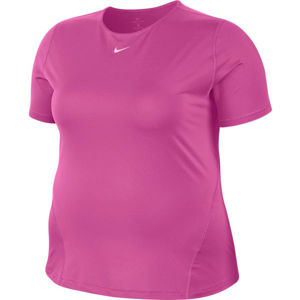 Nike TOP SS ALL OVER MESH PLUS W růžová 2x - Dámské tričko plus size