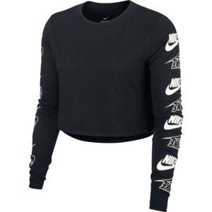 Nike NSW TEE LS FUTURA FLIP CROP bílá XL - Dámské triko