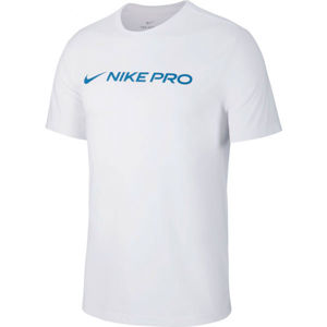 Nike DRY TEE NIKE PRO M bílá S - Pánské tréninkové tričko