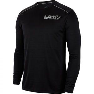 Nike DF MILER LS FLASH NV M černá M - Pánské tričko s dlouhým rukávem