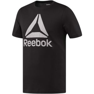 Reebok STACKED LOGO CREW NEW černá XL - Pánské tričko