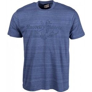 Russell Athletic S/S CREW TEE WITH DISTRESSED 'THE LEGEND' PRINT modrá S - Pánské tričko