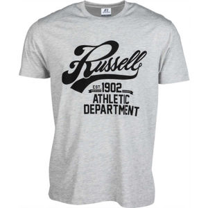 Russell Athletic SCRIPT S/S CREWNECK TEE SHIRT šedá M - Pánské tričko