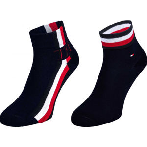 Tommy Hilfiger MEN QUARTER 2P ICONIC STRIPE černá 39-42 - Pánské ponožky