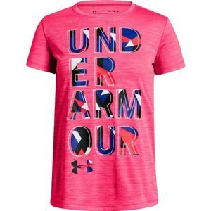 Under Armour HYBRID 2.0 BIG LOGO TEE růžová S - Dívčí triko